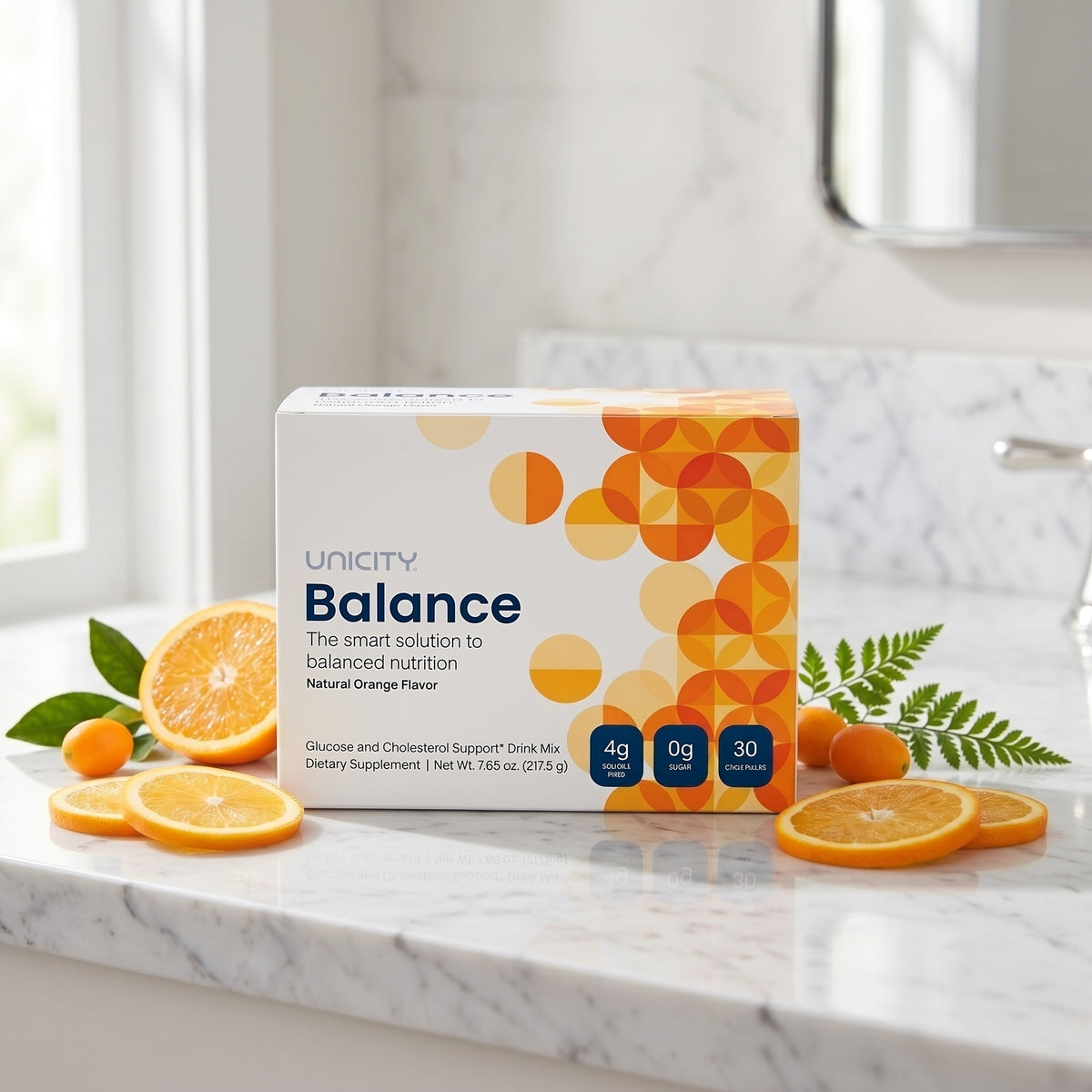 Unicity Balance Natural Orange Flavor Drink Mix 30 Stick Packs 7.65 oz Dietary Supplement