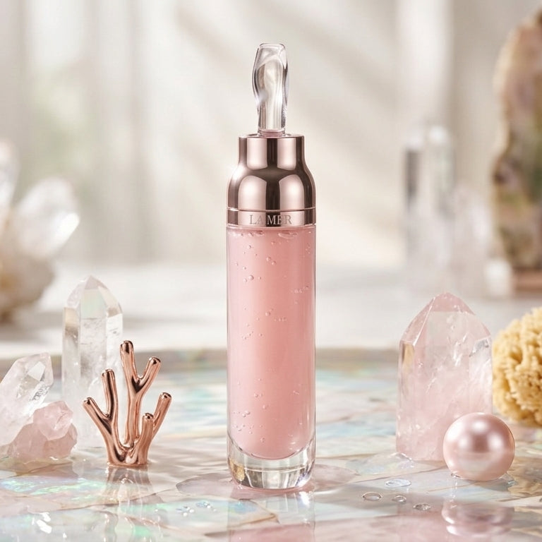 Luxury Pink Facial Serum in Glass Dropper Bottle