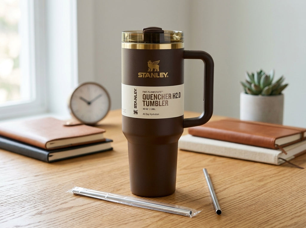 Stanley Quencher H2.0 FlowState 40oz Tumbler – Chocolate Gold – New & Free Shipping