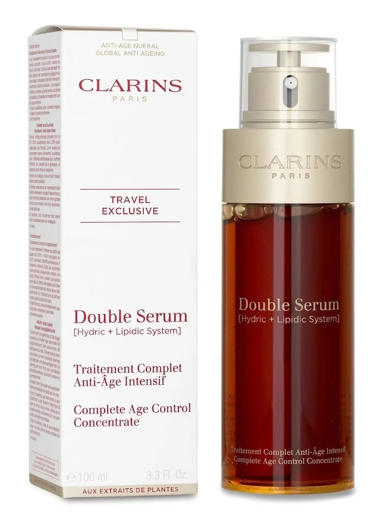 Clarins Double Serum 100ml / 3.3 oz – Hydric + Lipidic System – New & Sealed Pack