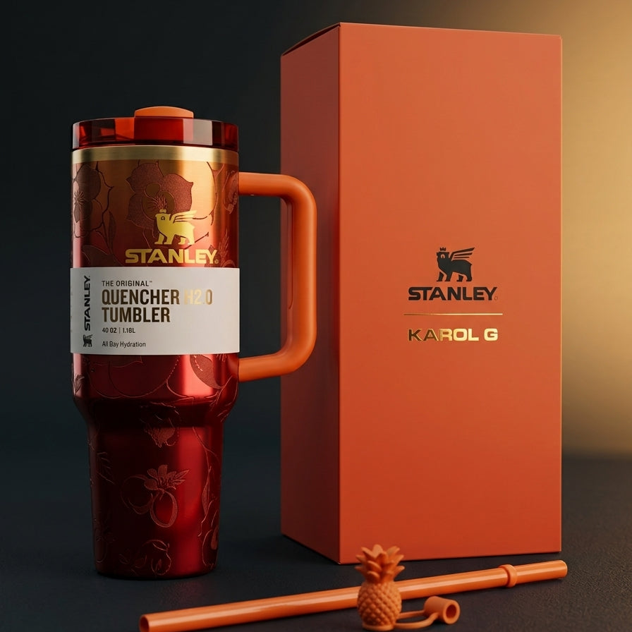 Stanley x KAROL G 40oz Quencher H2.0 FlowState Tumbler Cup Limited Edition