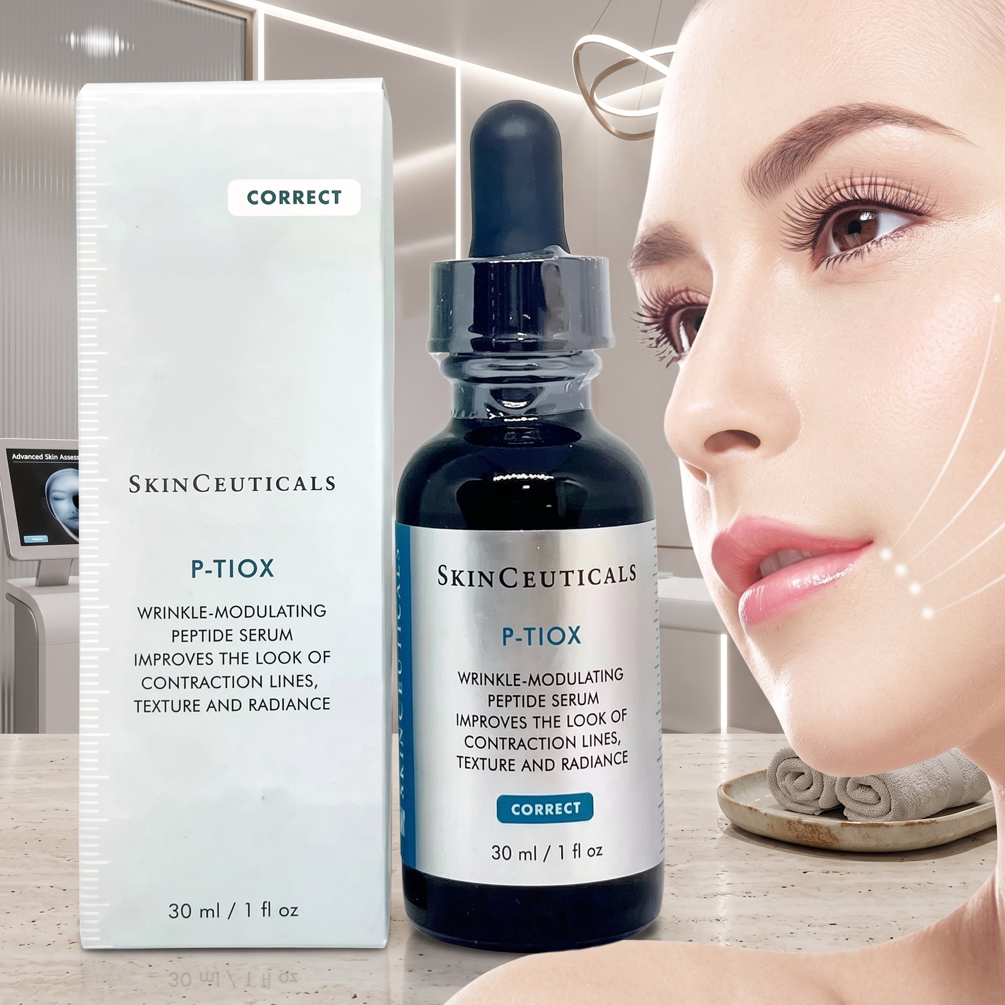 NEW SkinCeuticals P-TIOX Wrinkle-Modulating Peptide Serum 1 fl oz / 30 ml Sealed Anti-Aging Face Serum