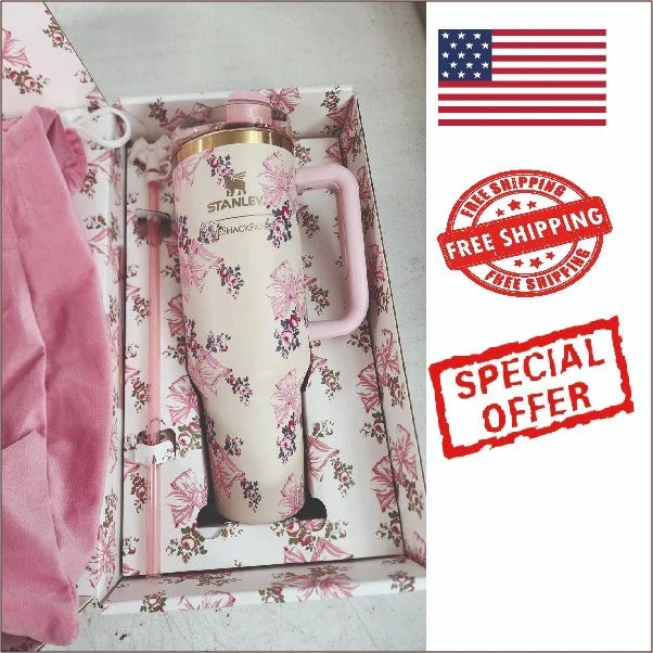 Stanley x LoveShackFancy 40oz Quencher Tumbler – Floral Pink – New