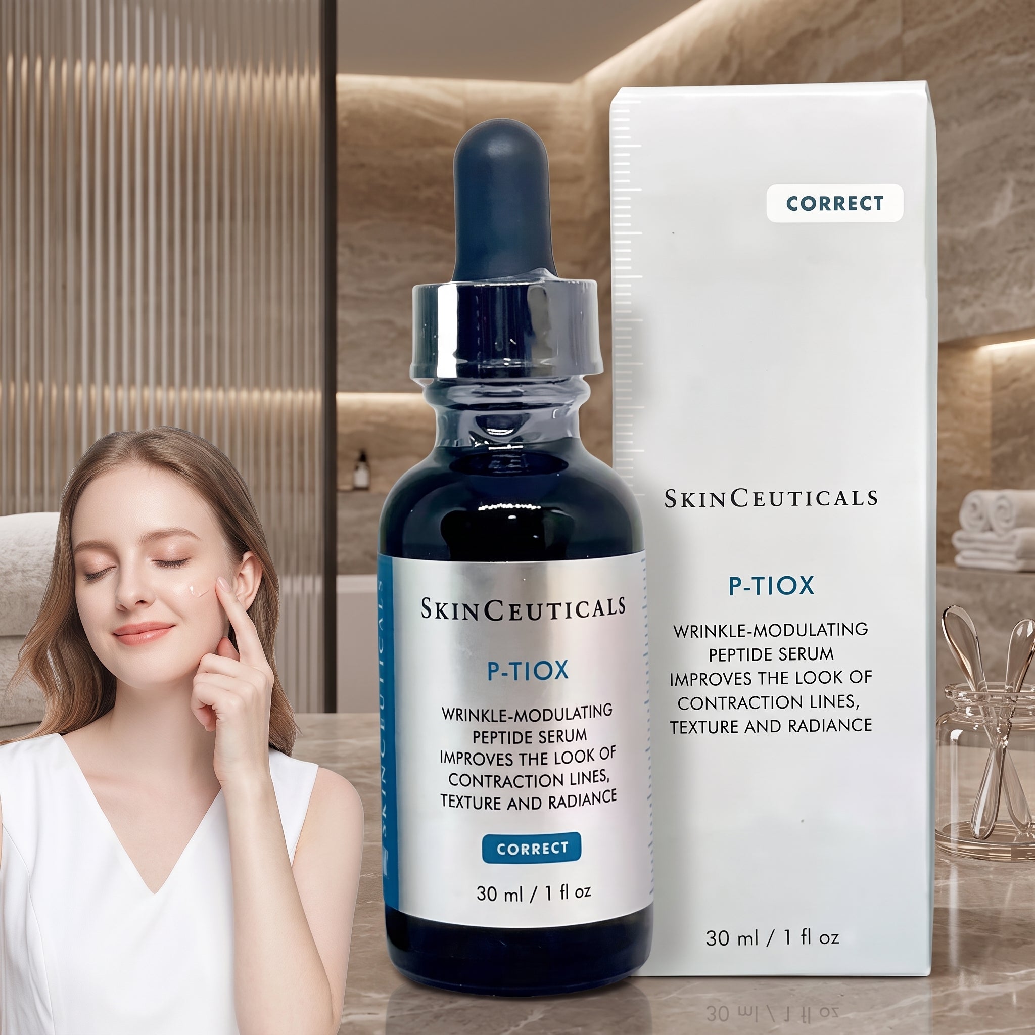 NEW SkinCeuticals P-TIOX Wrinkle-Modulating Peptide Serum 1 fl oz / 30 ml Sealed Anti-Aging Face Serum