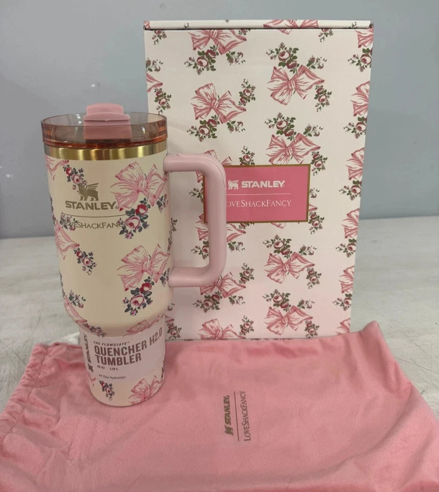 Stanley x LoveShackFancy 40oz Quencher Tumbler – Floral Pink – New